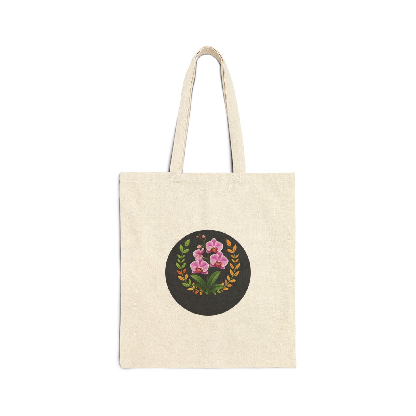 Floral Wreath Canvas Tote Bag — Pink Flowers Eco Shopper
