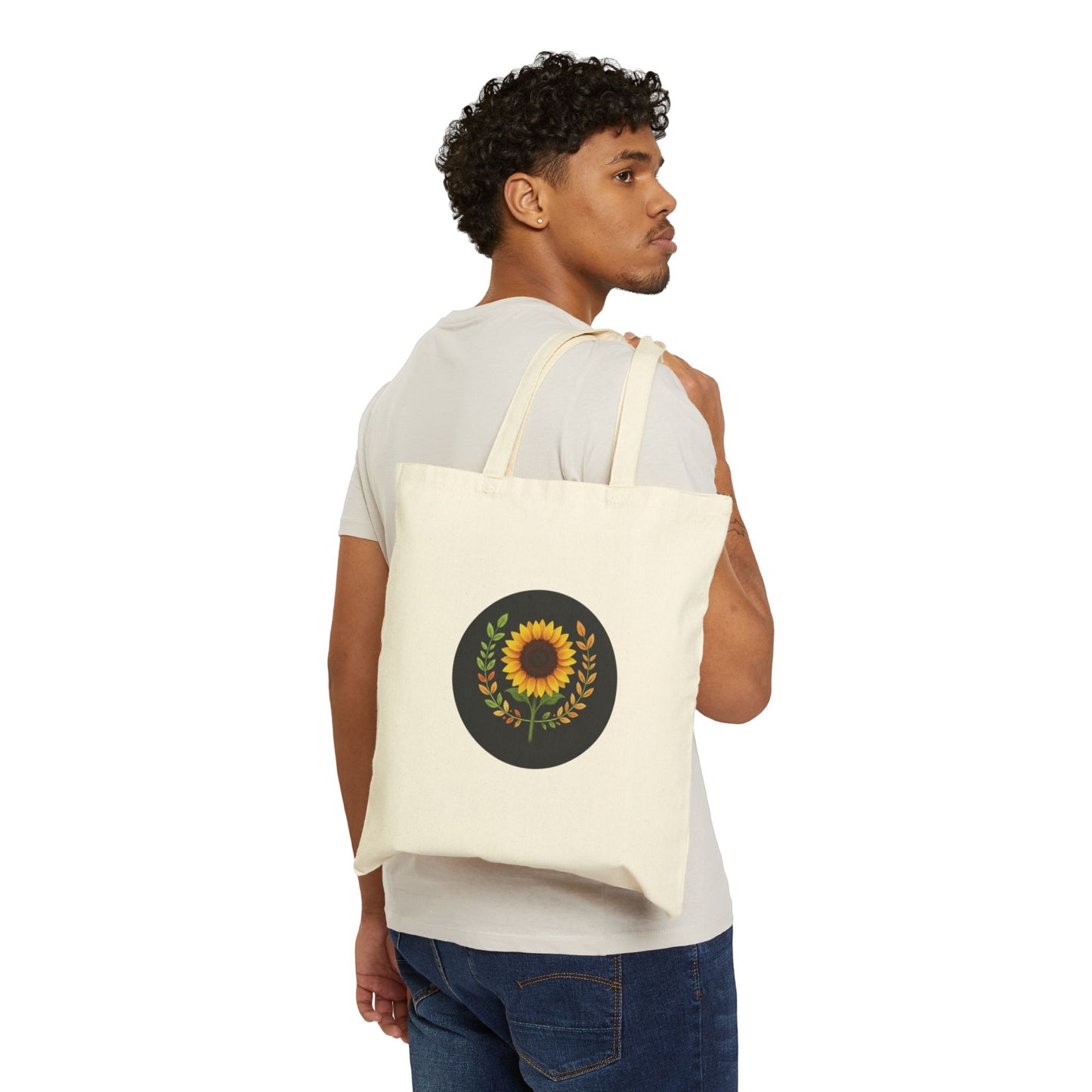 Sunflower Circle Tote Bag – Canvas Grocery & Farmstand Shopper