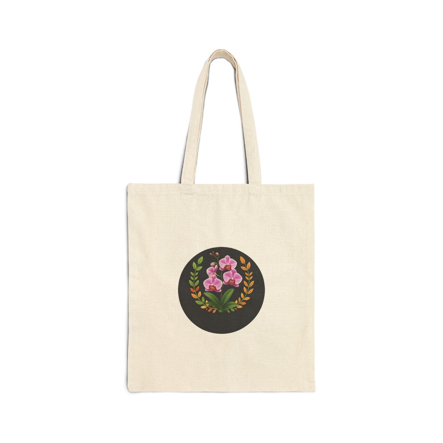 Floral Wreath Canvas Tote Bag — Pink Flowers Eco Shopper
