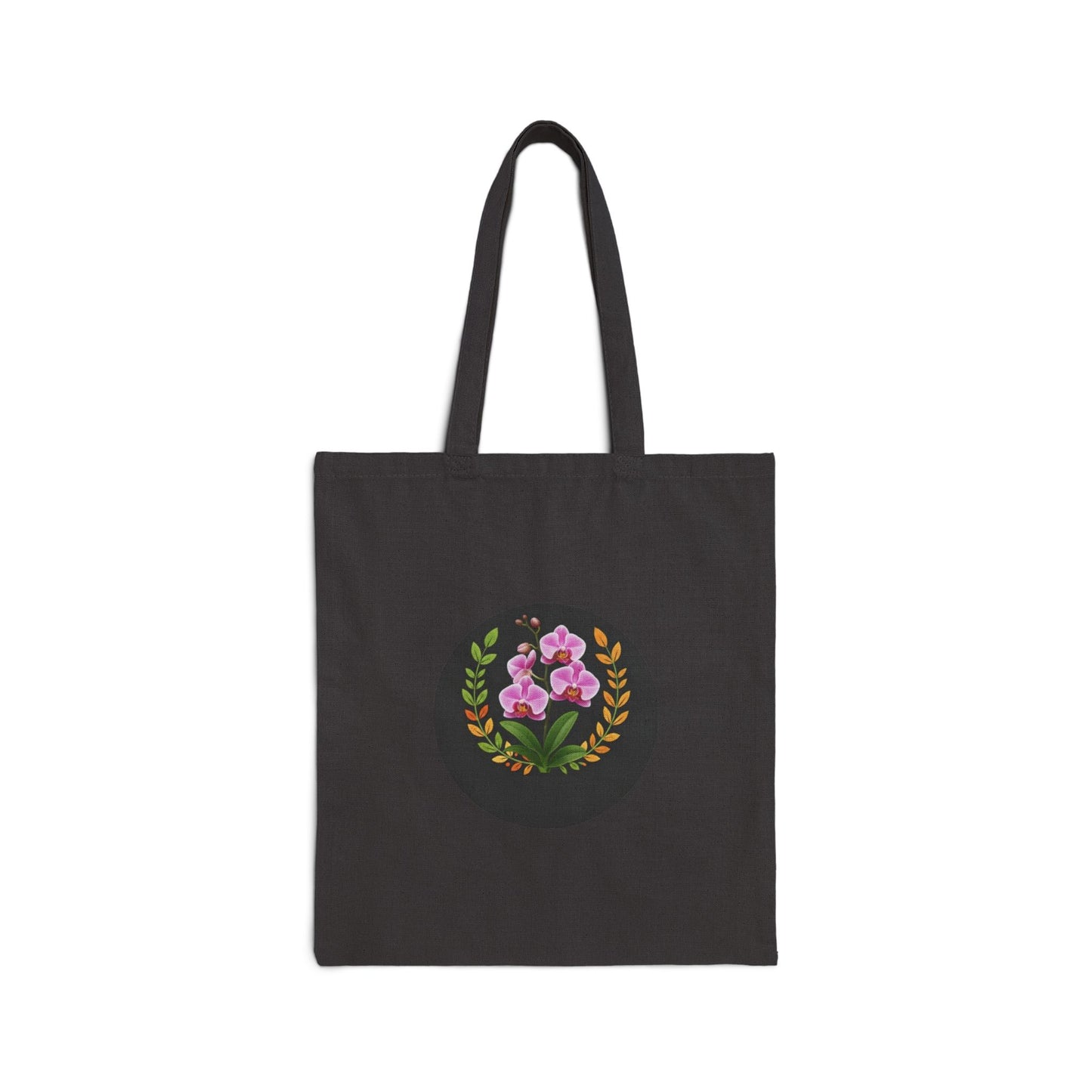 Floral Wreath Canvas Tote Bag — Pink Flowers Eco Shopper