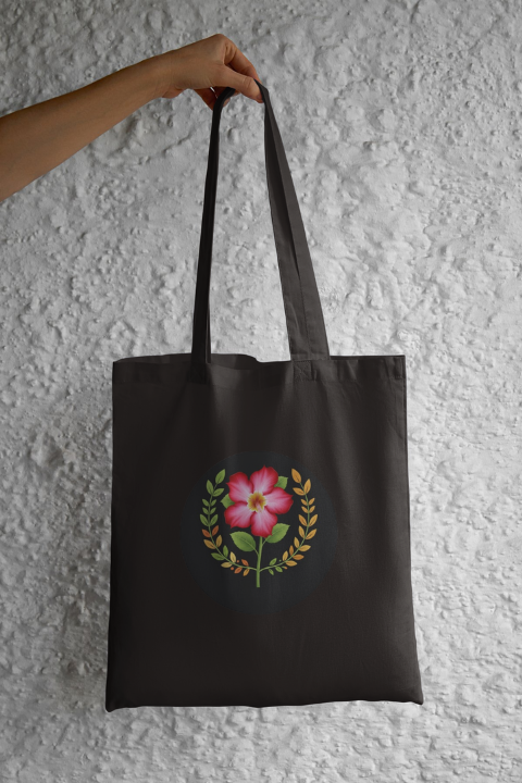 Desert Rose Floral Canvas Tote Bag